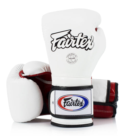 Fairtex Mexican Style Muay Thai Boxing Gloves White-Red