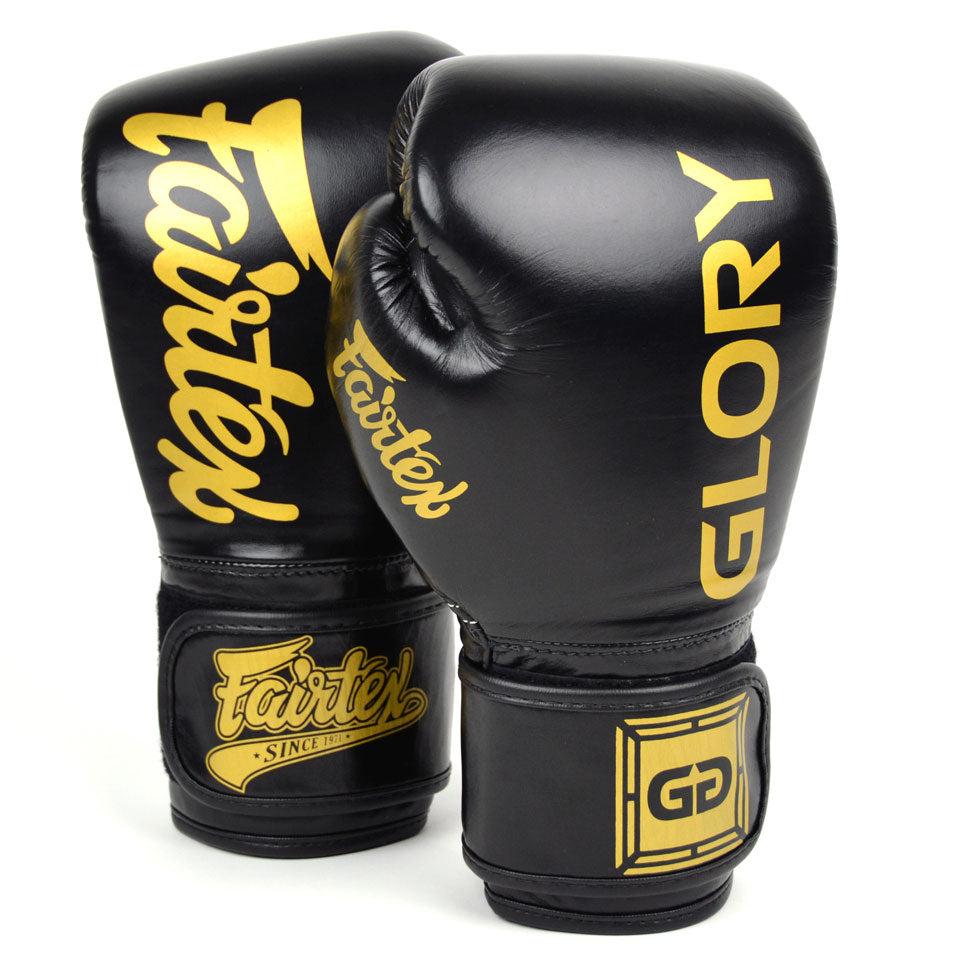 BGVG1 Fairtex X Glory Black Velcro Boxing Gloves