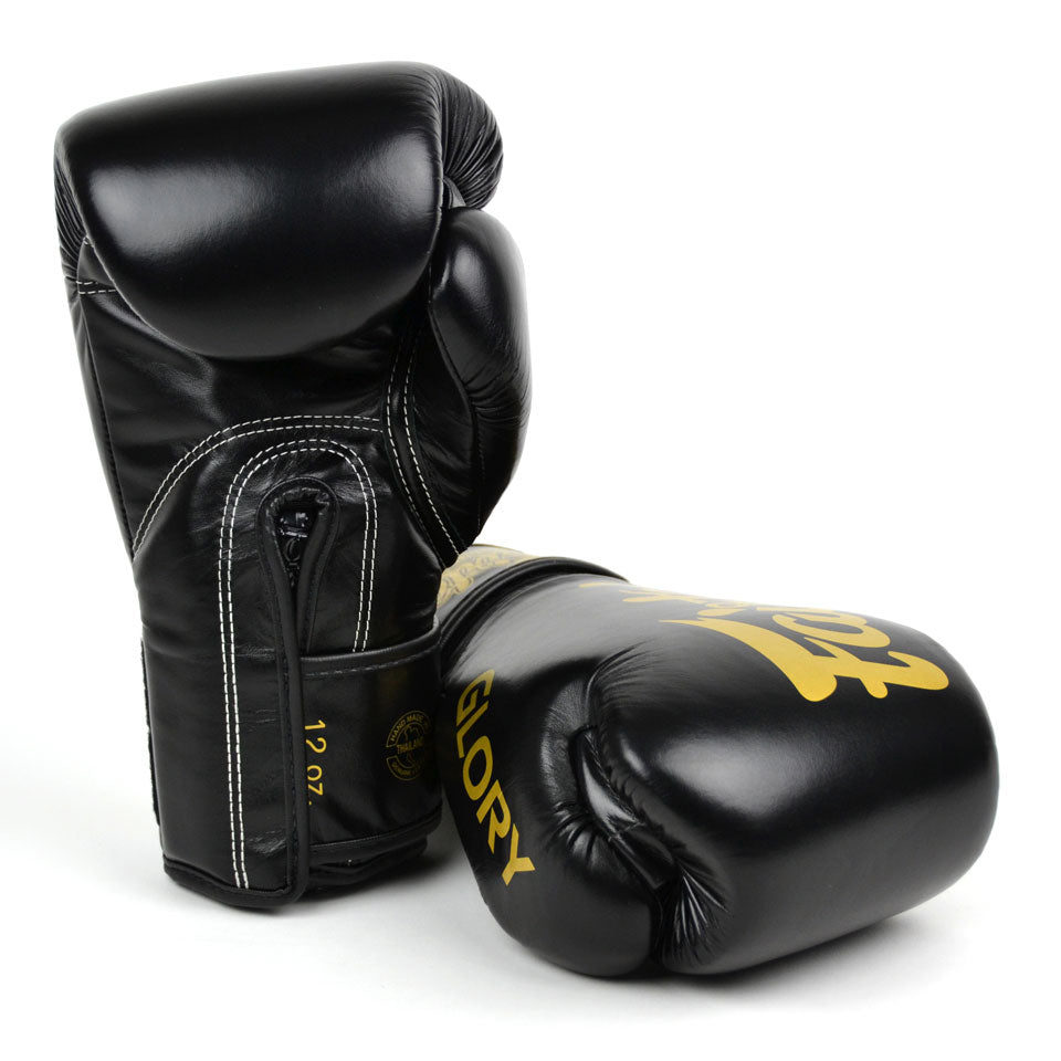 BGVG1 Fairtex X Glory Black Velcro Boxing Gloves