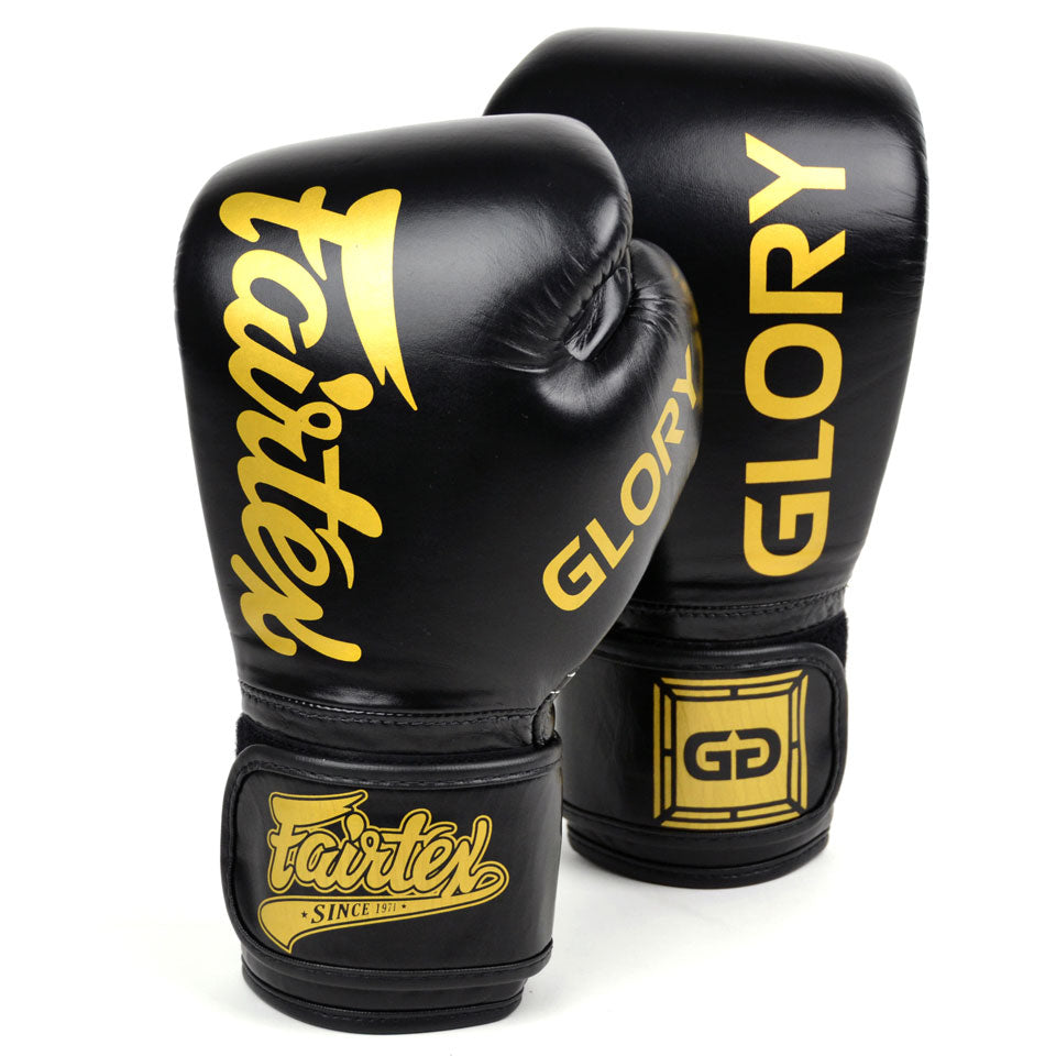 BGVG1 Fairtex X Glory Black Velcro Boxing Gloves