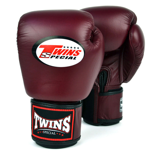 BGVL3 Twins Maroon Velcro Boxing Gloves