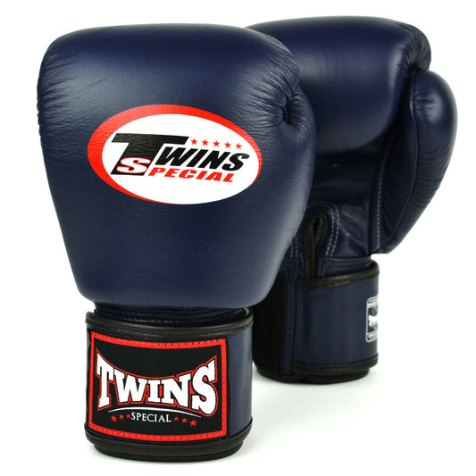 BGVL3 Twins Navy Blue Velcro Boxing Gloves