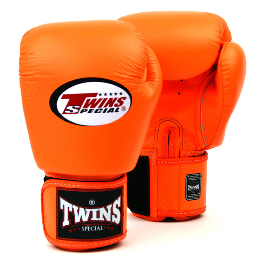 BGVL3 Twins Orange Velcro Boxing Gloves