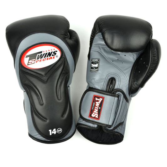 Twins Long-Cuff Muay Thai Boxing Gloves Gloves Black-Grey