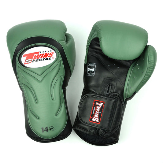 Twins Long-Cuff Muay Thai Boxing Gloves Olive-Black