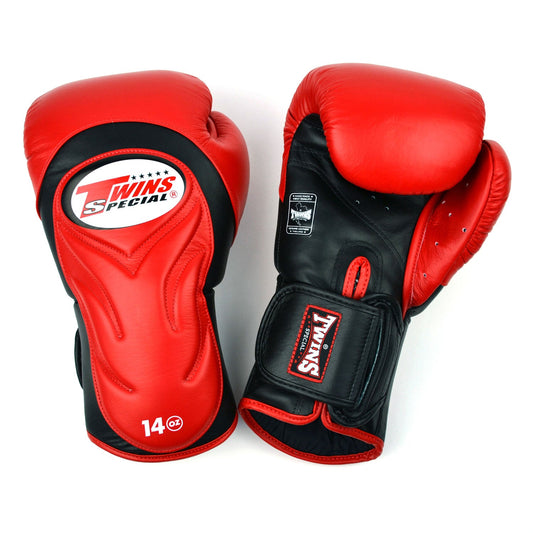 Twins Long-Cuff Muay Thai Boxing Gloves Red-Black