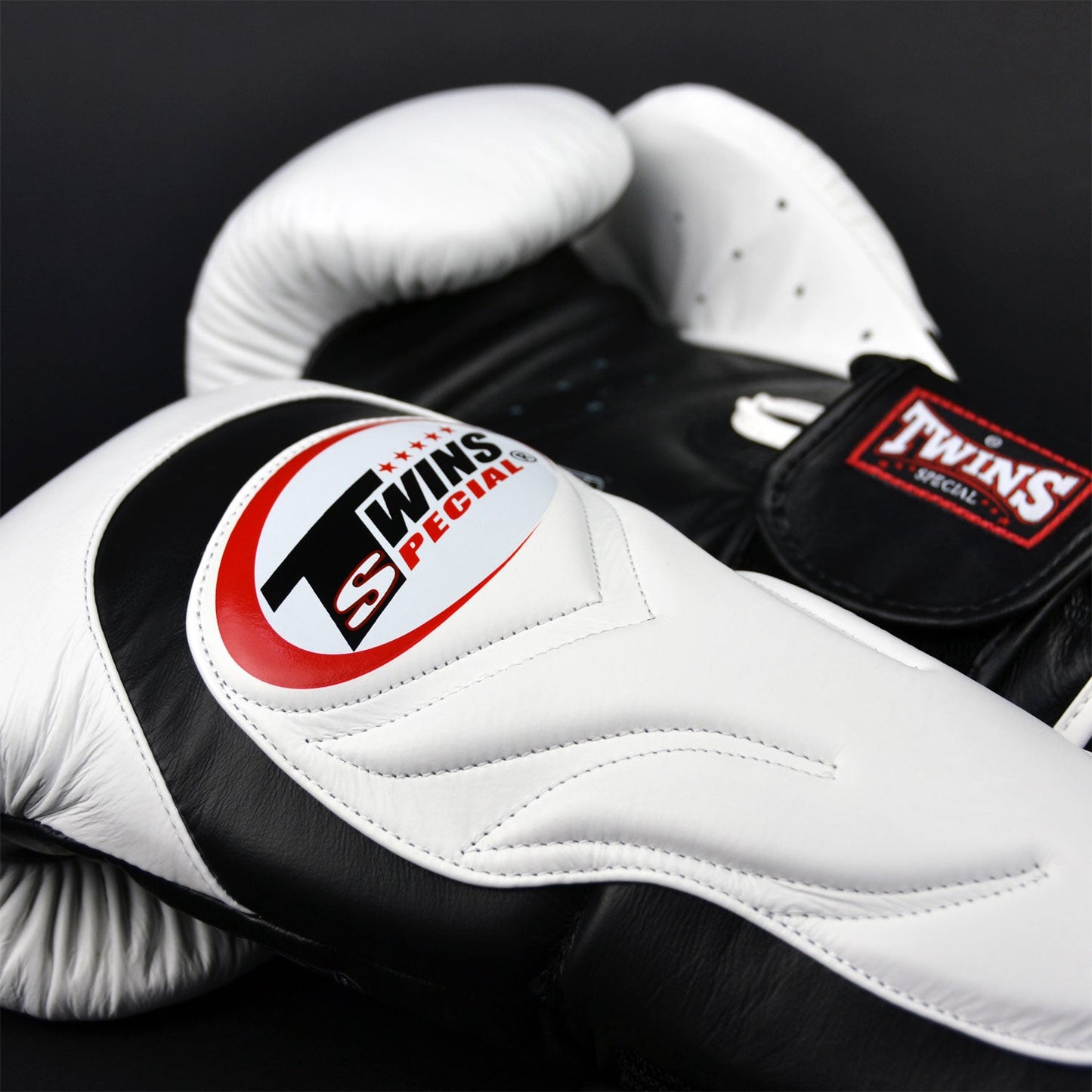 Twins Long-Cuff Muay Thai Boxing Gloves White-Black