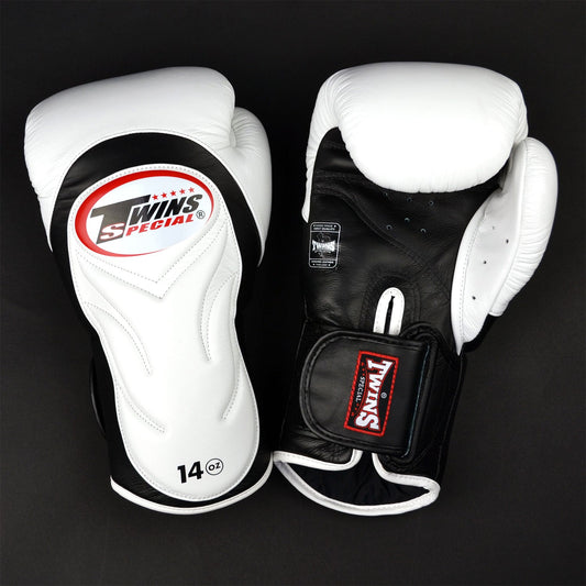 Twins Long-Cuff Muay Thai Boxing Gloves White-Black