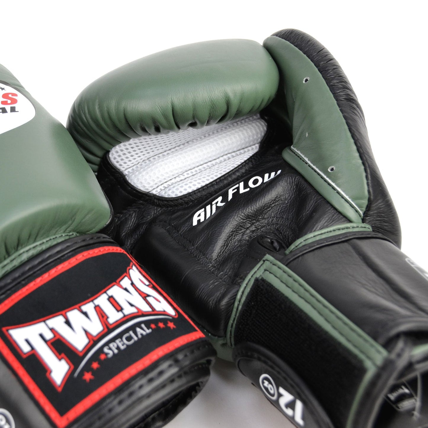 Twins Air Flow Muay Thai Boxing Gloves Olive-Black-White