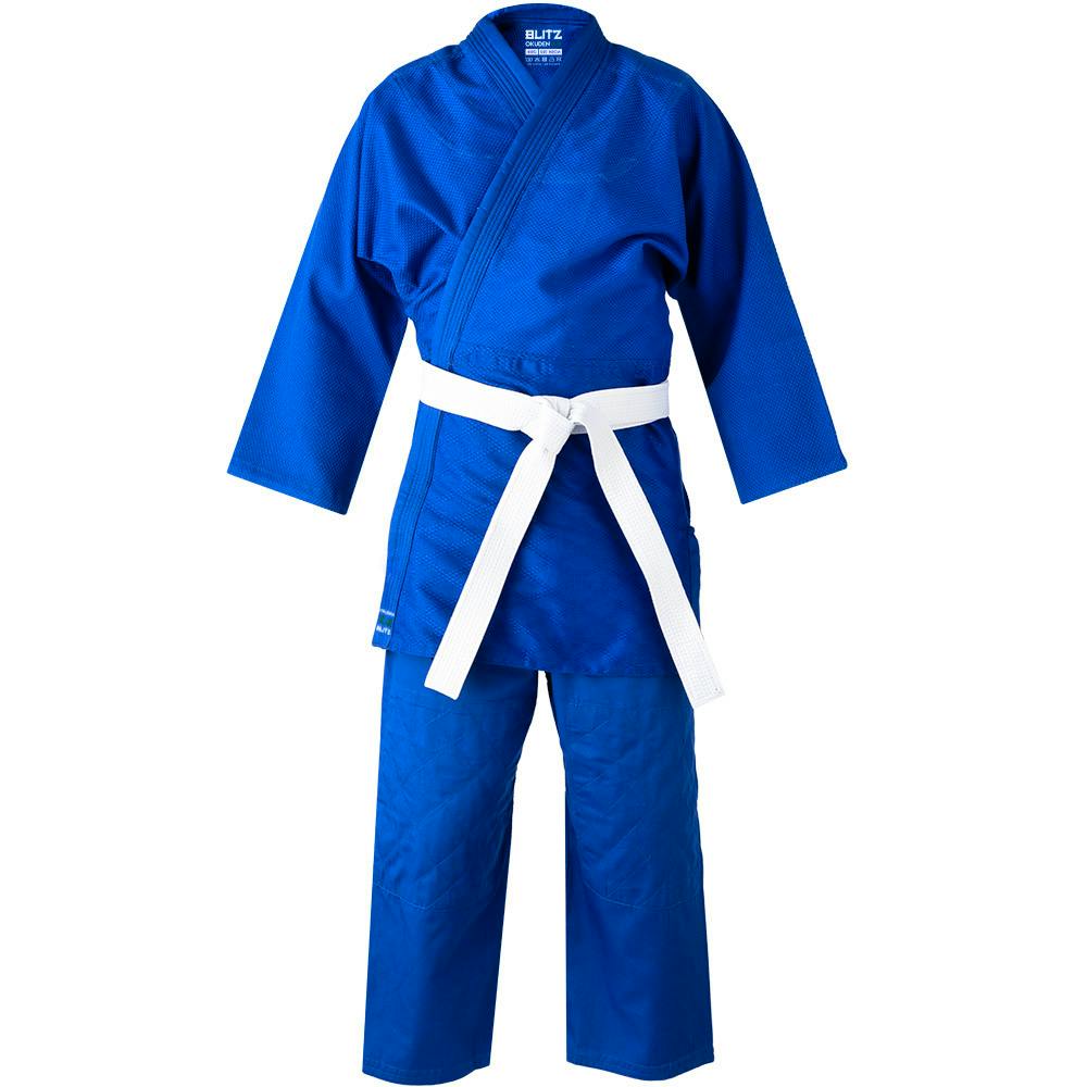 Blue Blitz Adult Okuden Judo Gi 450g, lightweight training and competition suit with reinforced stitching and traditional design.