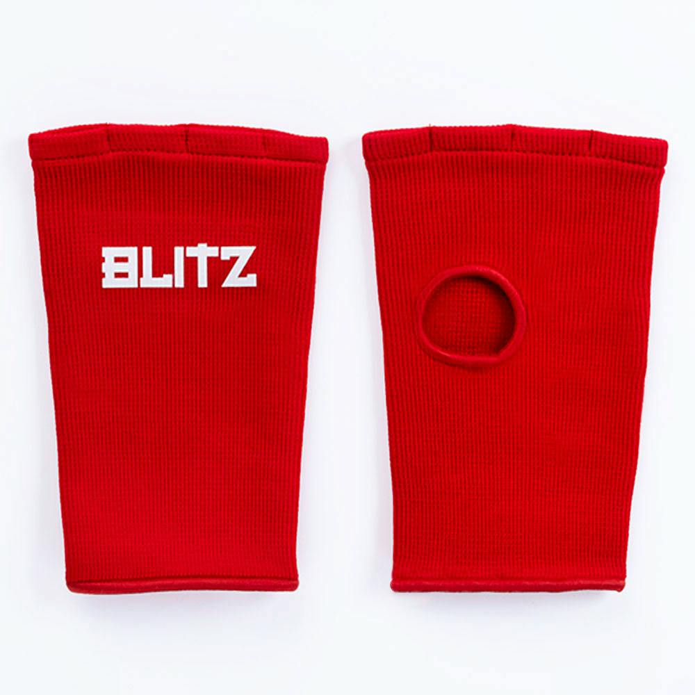 Red Blitz Classic Inner Gloves for hand protection wraps, showing breathable fabric and snug fit for boxing or MMA training.