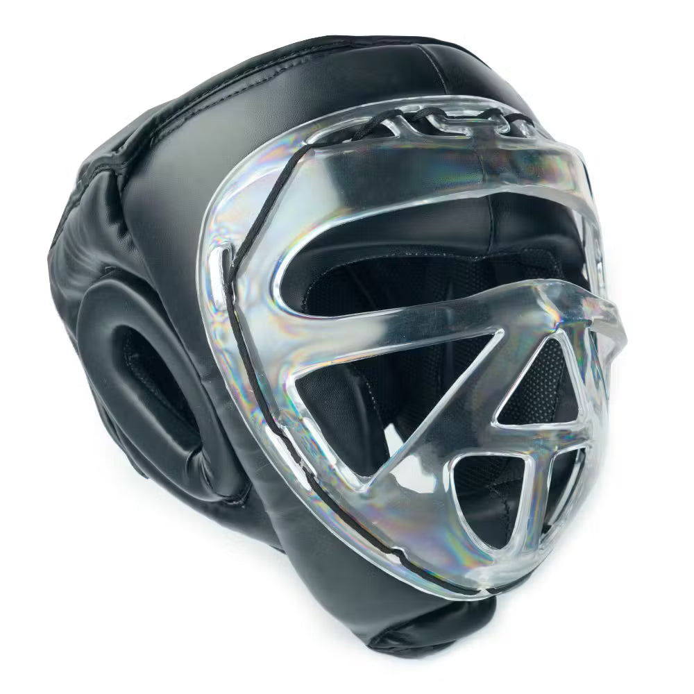 Blitz clear protective visor head guard with face shield, lightweight head protection for safety and face coverage.