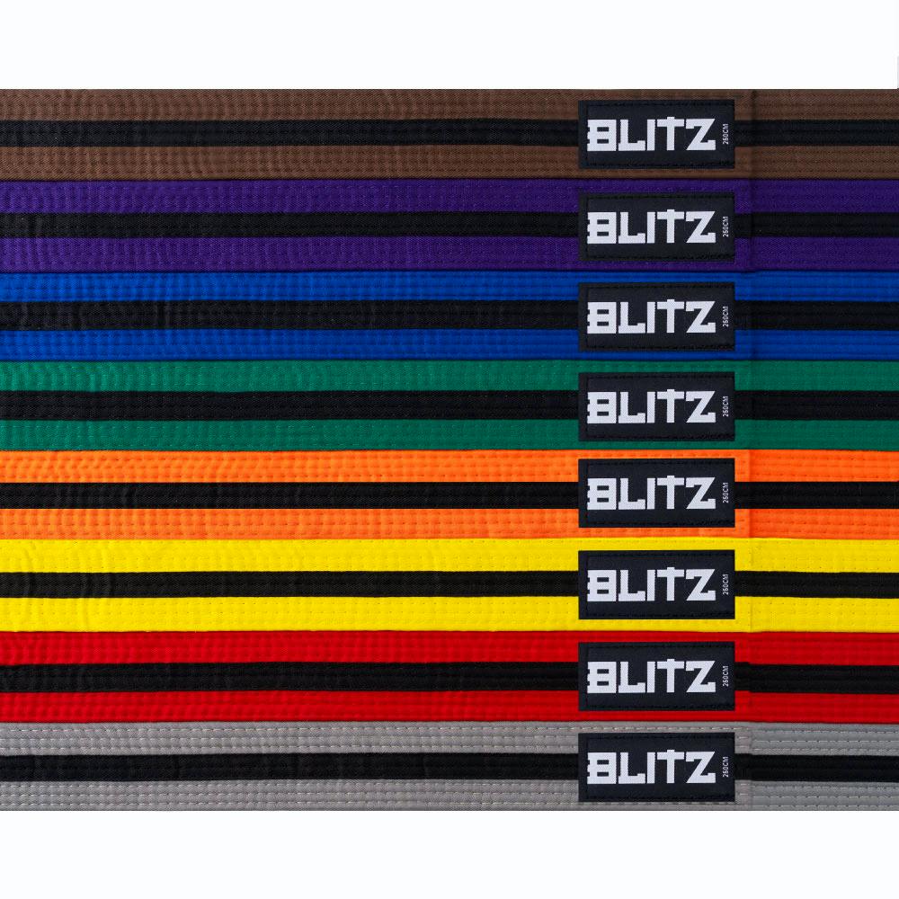 Blitz Colour Belt with Black Stripe - Martial Arts Grading