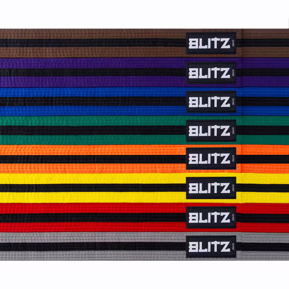 Blitz Colour Belt with Black Stripe - Martial Arts Grading