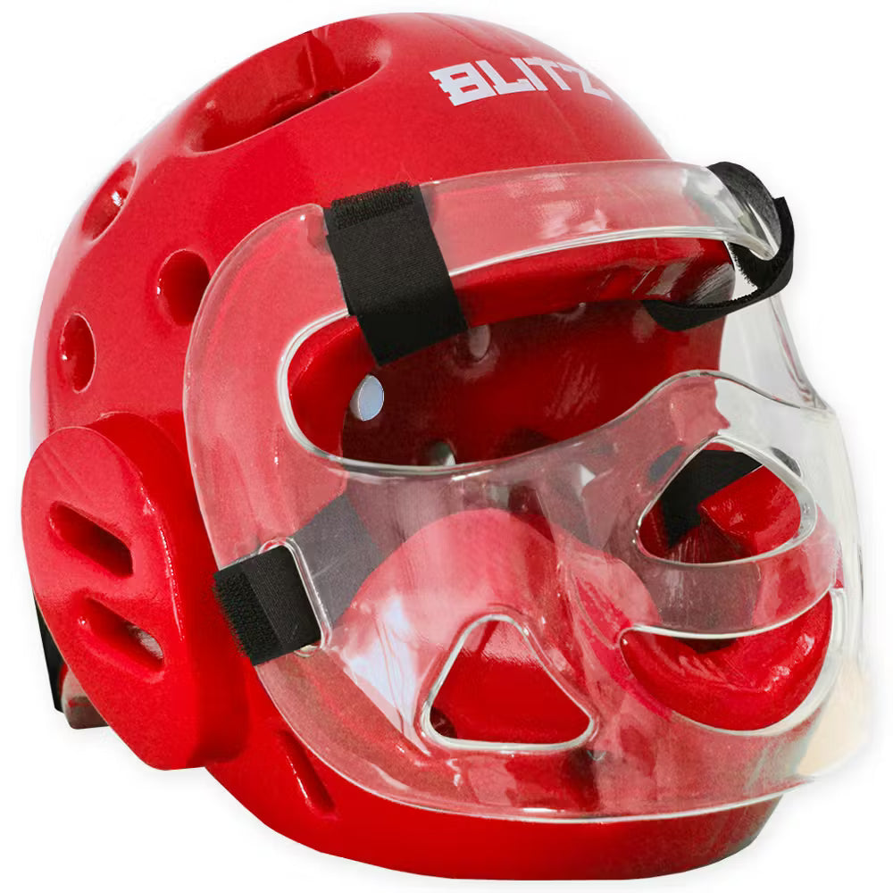 Blitz Dipped Foam Head Guard With Face Shield - Full Protection