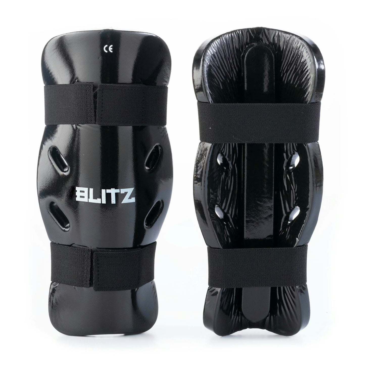 Blitz Dipped Foam Shin Guards for lightweight shin protection with padded dipped foam design, ideal for sports safety.