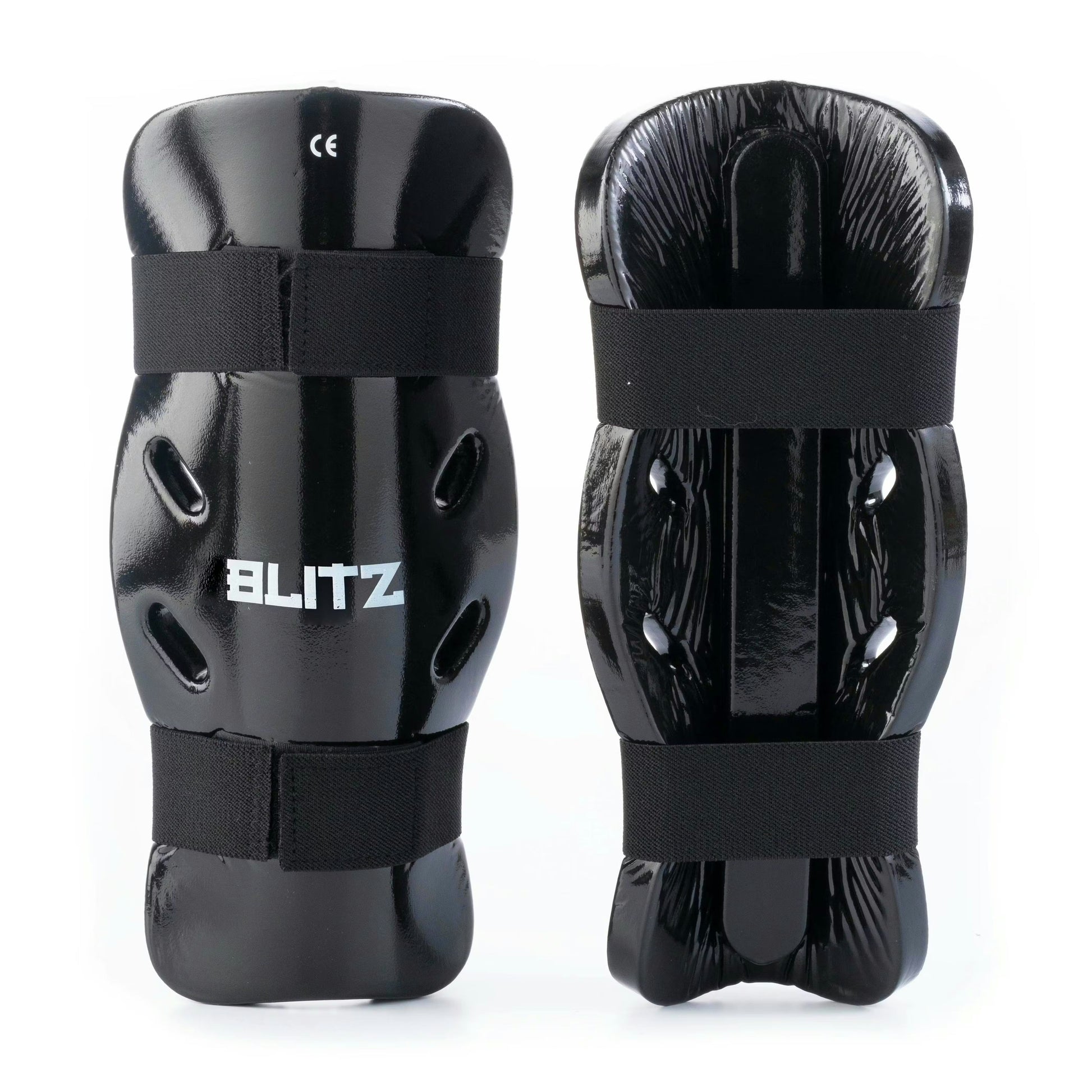 Blitz Dipped Foam Shin Guards for lightweight shin protection with padded dipped foam design, ideal for sports safety.