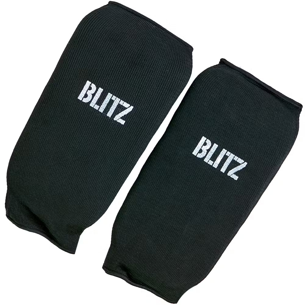 Black Blitz Elastic Forearm Pads for Krav Maga training, providing protection and flexibility during combat practice.