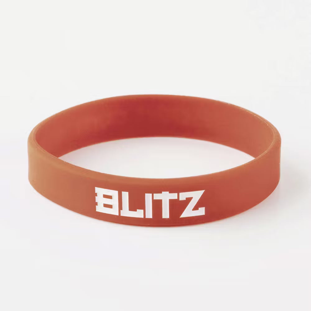 Brown Blitz grading wrist band with belt grade display, made of durable material, designed for accessories and grading purposes.