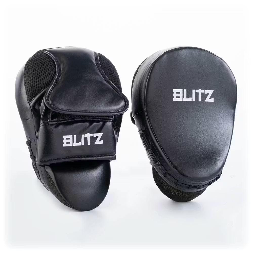 Blitz Hurricane Focus Pads for Thai boxing training, designed to improve speed and accuracy with durable padding and grip.