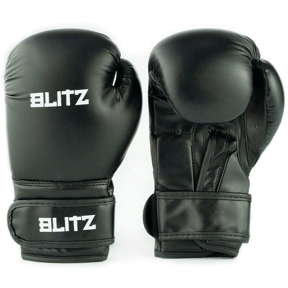 Black Blitz Kids Training Boxing Gloves for youth, padded boxing gloves designed for young fighters and beginners.