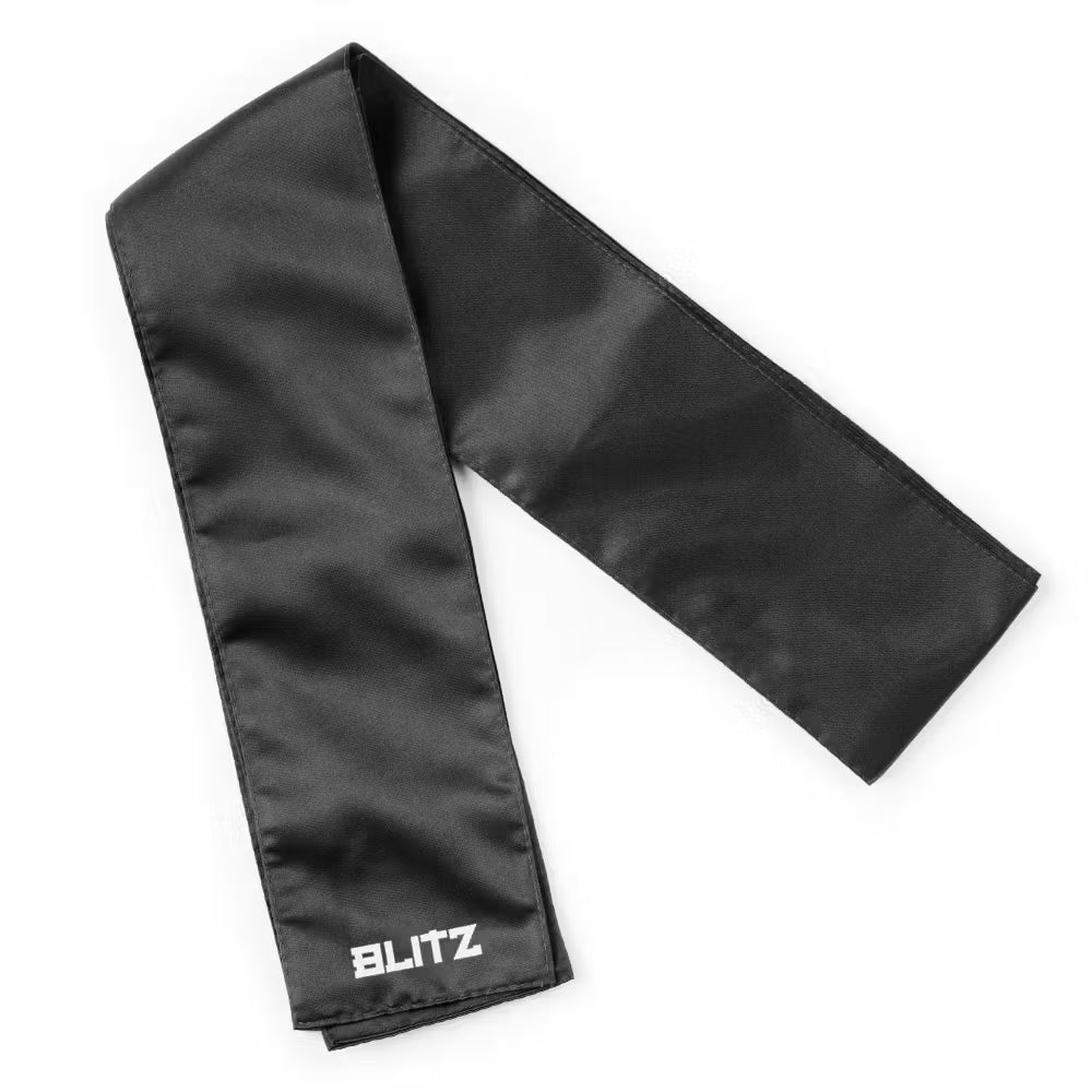 Black Blitz Kung Fu sash with embroidered logo, made of durable fabric, designed for martial arts training and belt decoration.