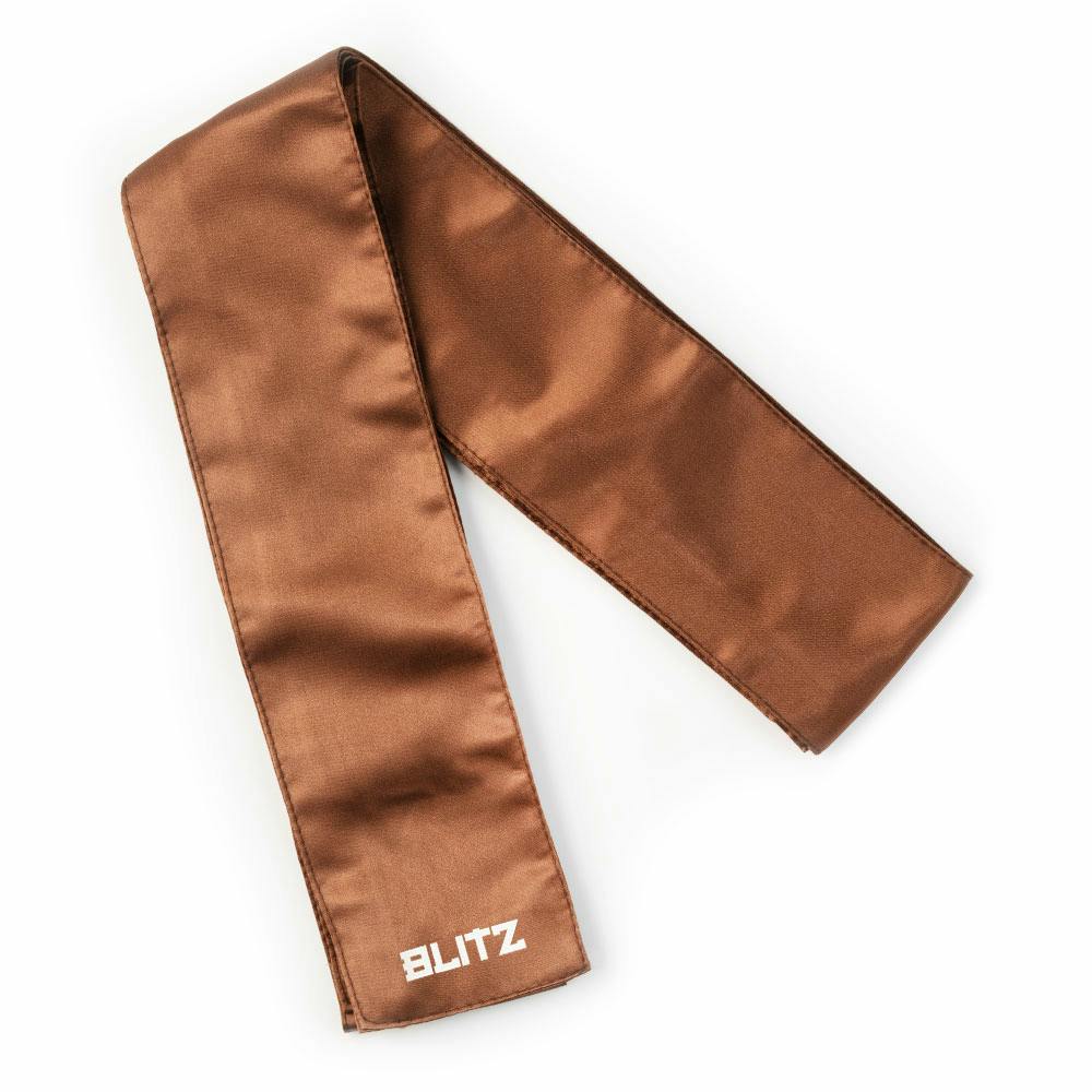 Brown Blitz Kung Fu sash made of durable fabric, designed for martial arts training and traditional martial arts uniforms.