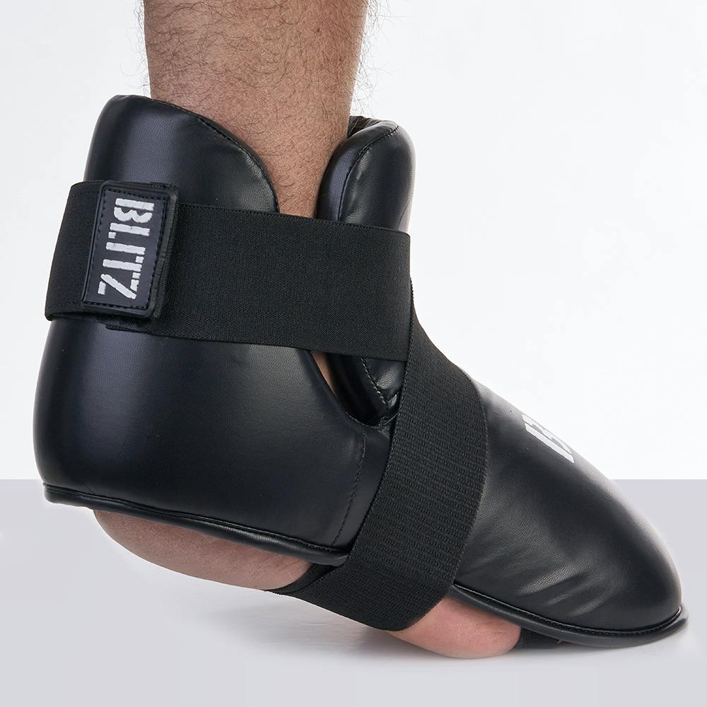 Blitz semi-contact foot protector with lightweight padding, designed as a protective guard for martial arts or combat sports.