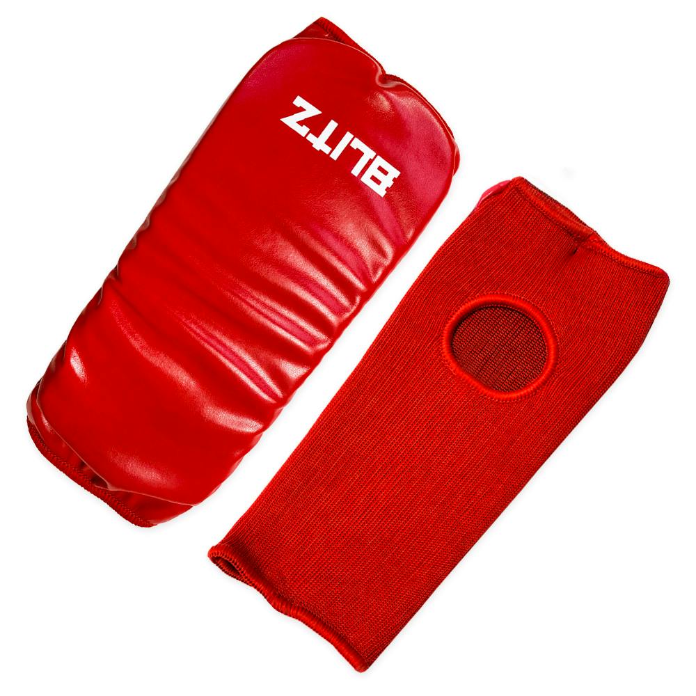 Red Blitz Shobu Ippon Mitts, martial arts protective gloves with padded design for training and competition.