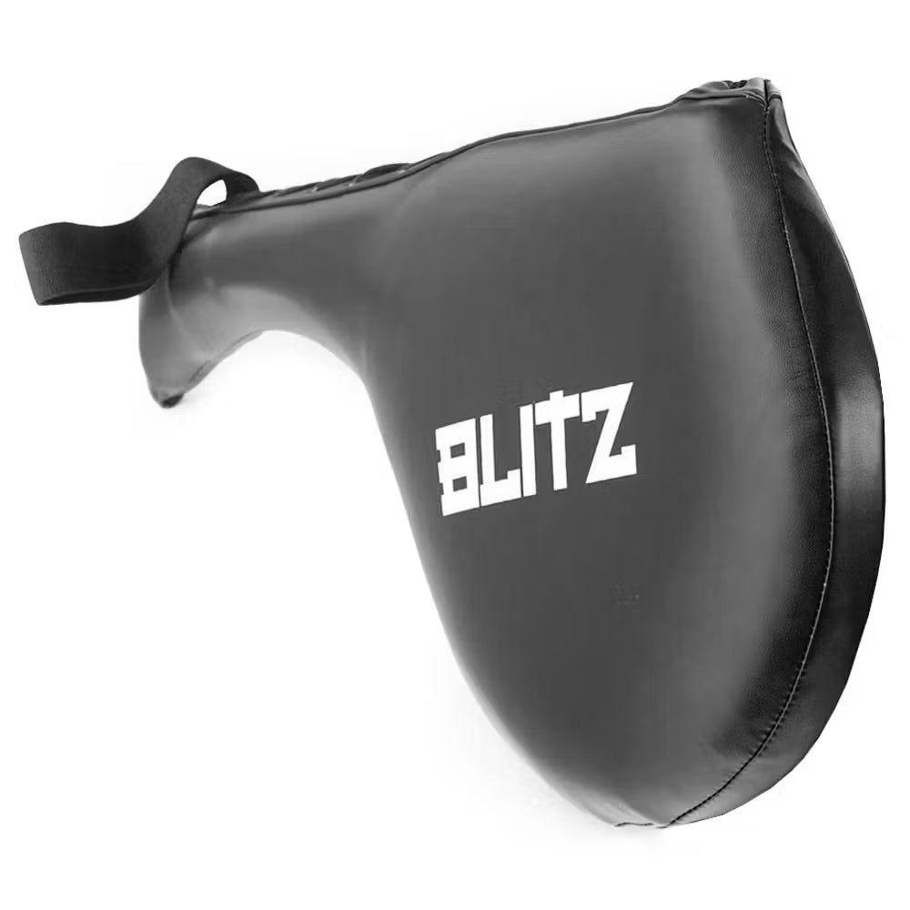 Black Blitz Thai Pads, single bat target pad for boxing training, durable and padded for impact absorption.