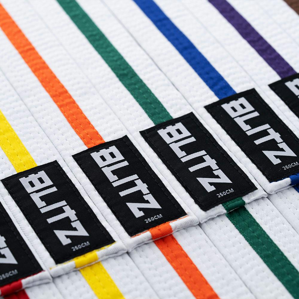 Blitz White Belt / Colour Stripe