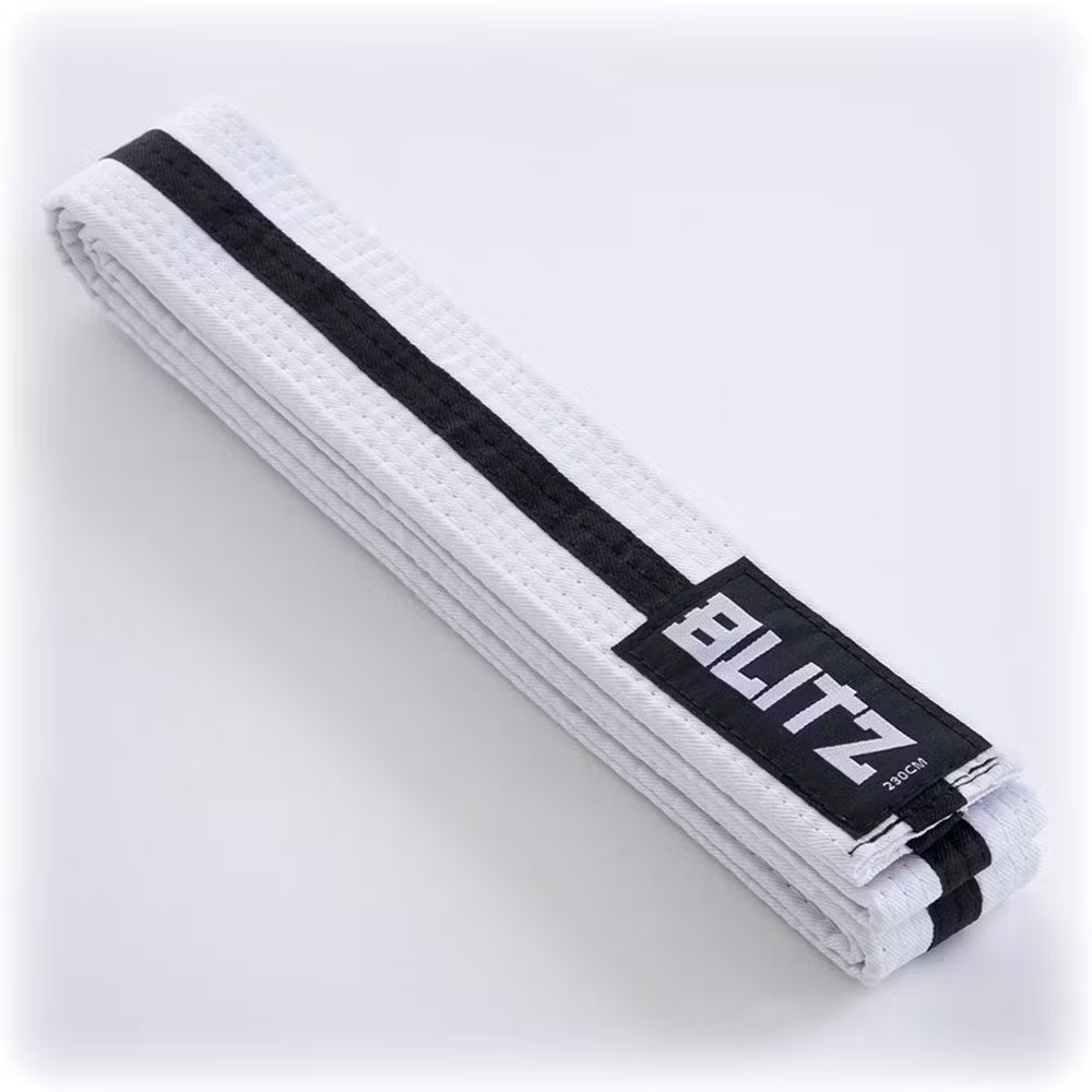 Blitz White Belt / Colour Stripe