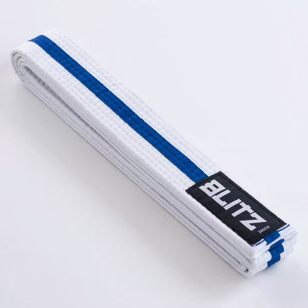 Blitz White Belt / Colour Stripe