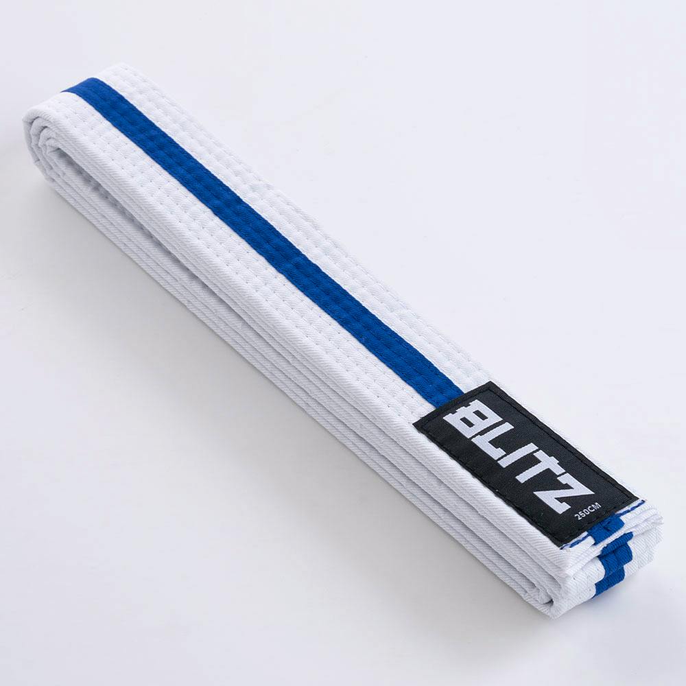 Blitz White Belt / Colour Stripe