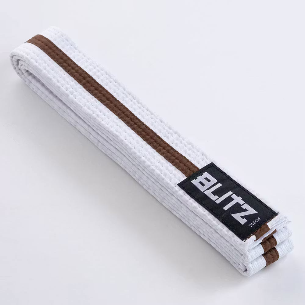 Blitz White Belt / Colour Stripe