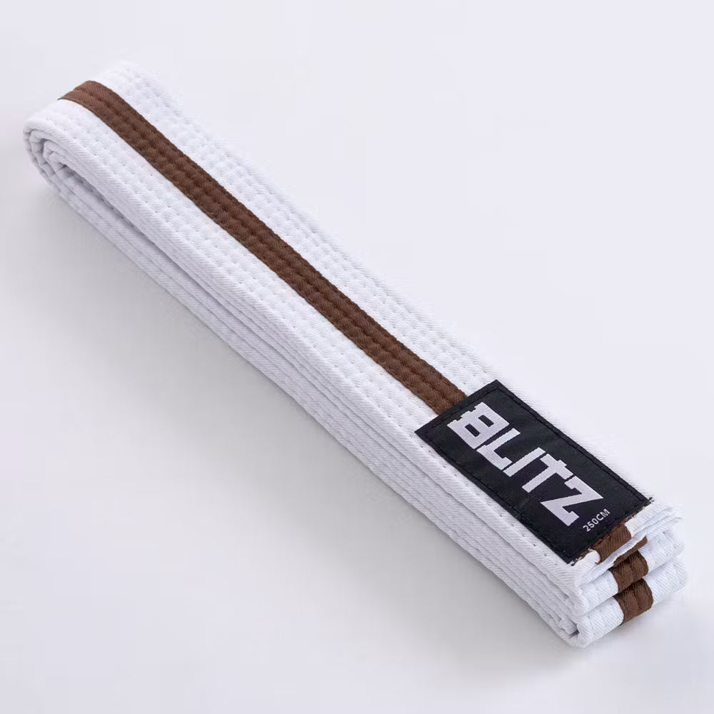 Blitz White Belt / Colour Stripe