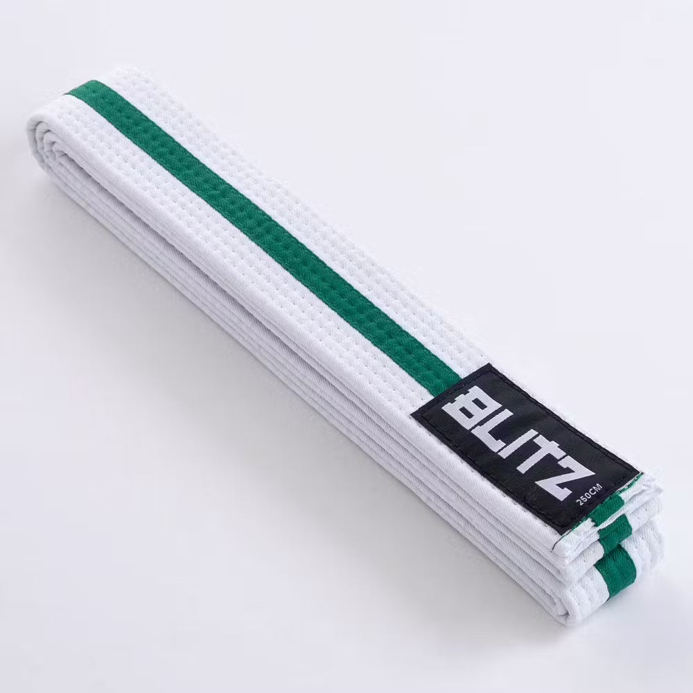 Blitz White Belt / Colour Stripe