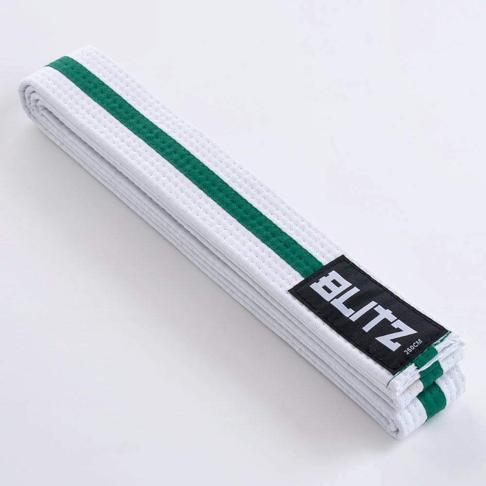 Blitz White Belt / Colour Stripe