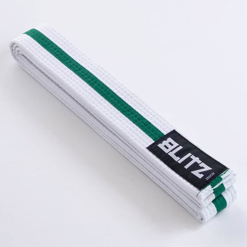 Blitz White Belt / Colour Stripe