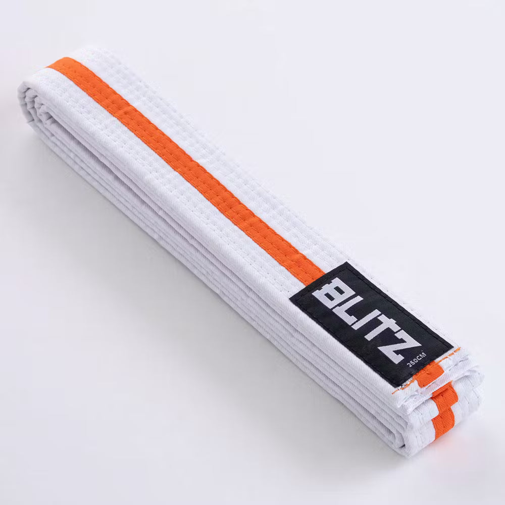 Blitz White Belt / Colour Stripe