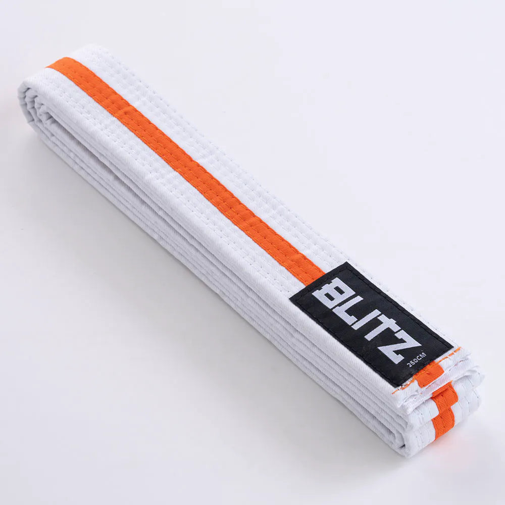 Blitz White Belt / Colour Stripe