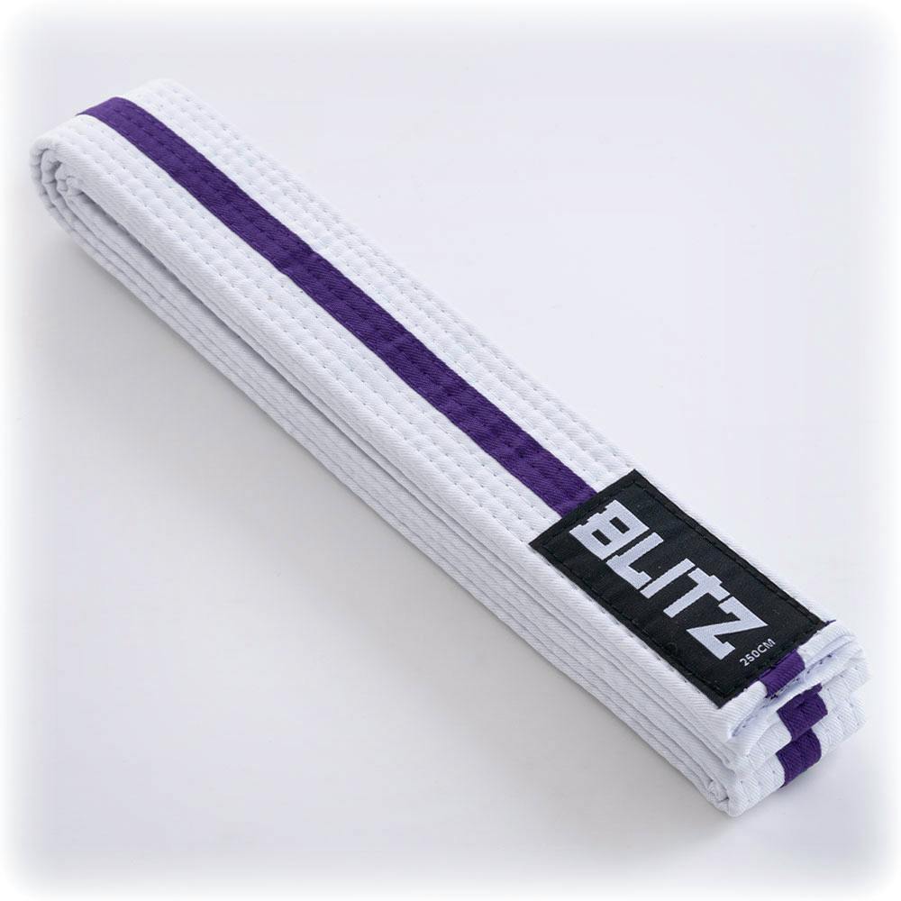 Blitz White Belt / Colour Stripe