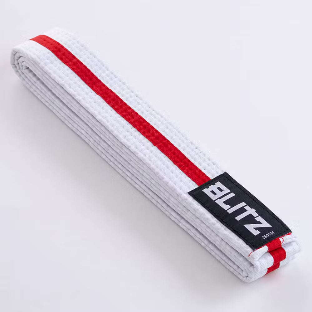 Blitz White Belt / Colour Stripe
