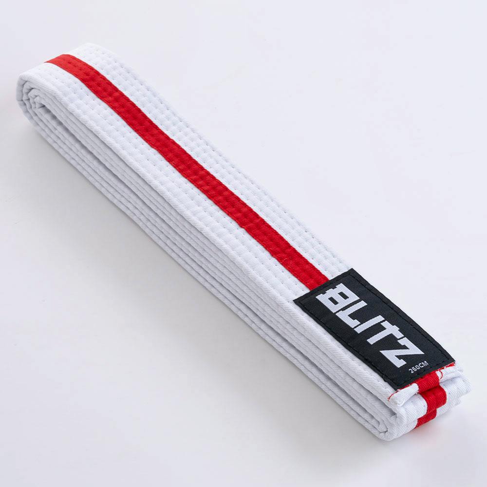 Blitz White Belt / Colour Stripe