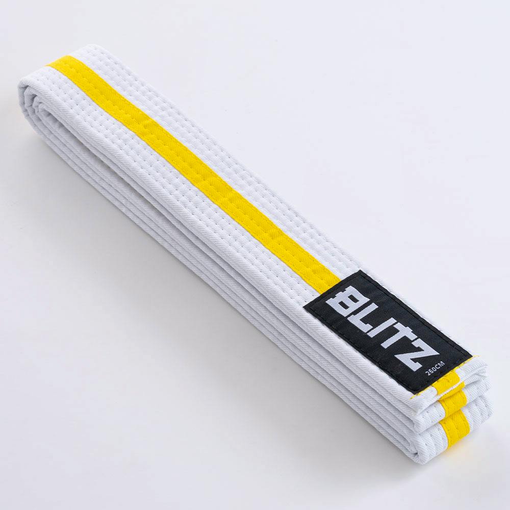 Blitz White Belt / Colour Stripe