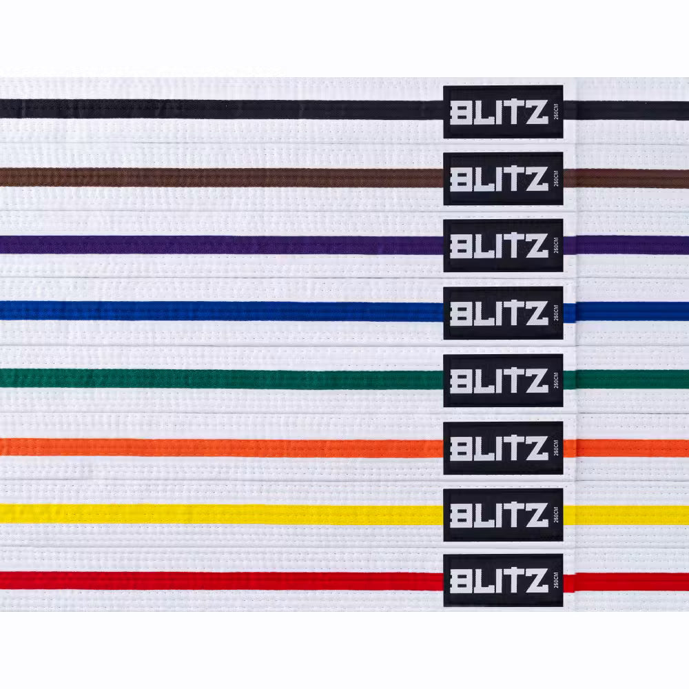 Blitz White Martial Arts Belt with Colour Stripe