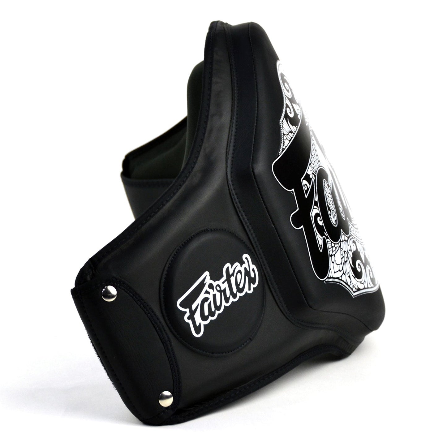 Fairtex Muay Thai Boxing Microfiber Belly Pad Black-Black