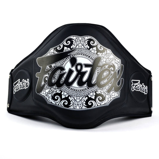 Fairtex Muay Thai Boxing Microfiber Belly Pad Black-Black