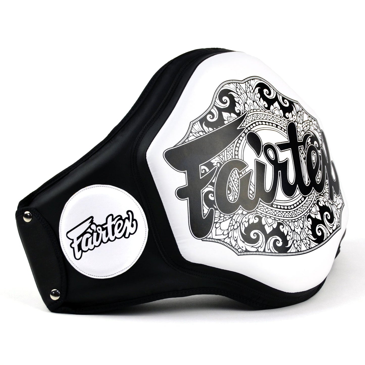 Fairtex Muay Thai Boxing Microfiber Belly Pad Black-White