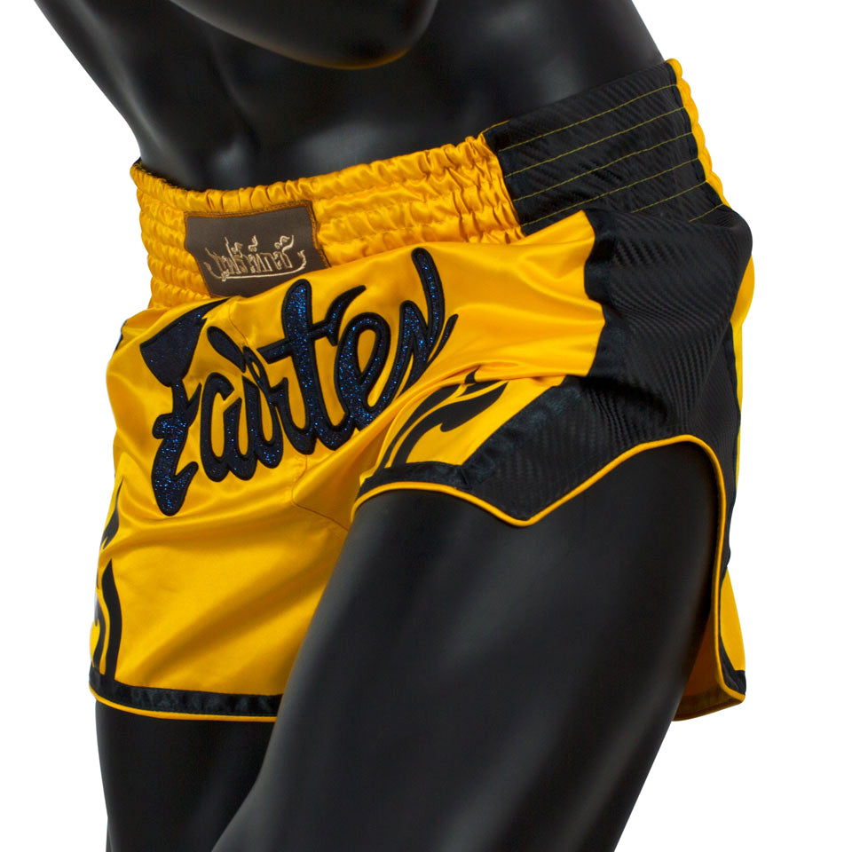 BS1701 Fairtex Yellow Slim Cut Muay Thai Shorts